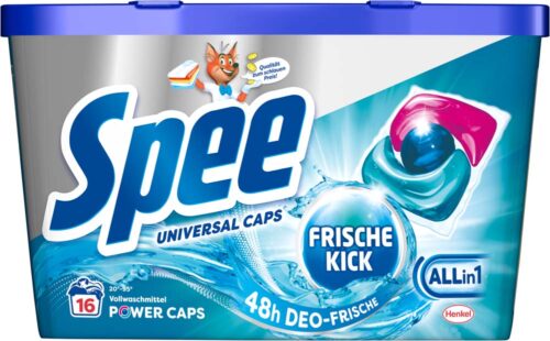 4015200037301_C1N1_S01_V01_SPEE_Caps_16WL_Frische_Kick_192g_SFK16_3068434_front-DE Spee Vollwaschmittel Caps Power Deo Frische-Kick 18WL 192g