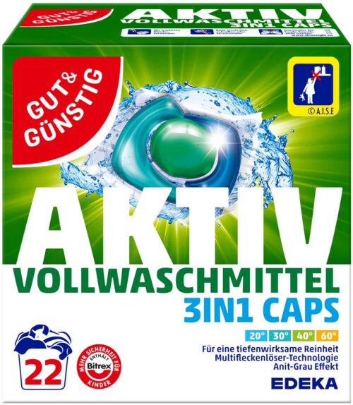 4311501173985_PER GUT&GÜNSTIG Vollwaschmittel 3in1 Caps 22ST 517g