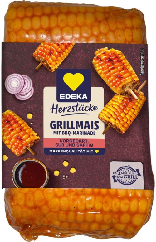 EDEKA Herzstücke Grillmais mit BBQ-Marinade 400g