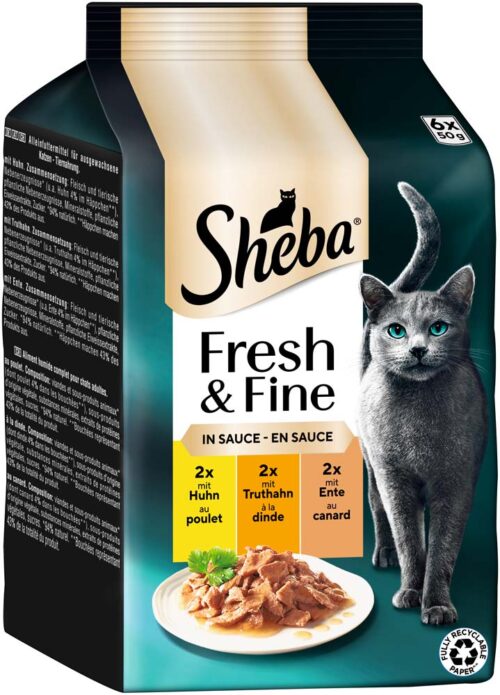 04770608265823_C1L1_s01_v01_5 Sheba Fresh & Fine Huhn, Truthahn & Ente 6x50g