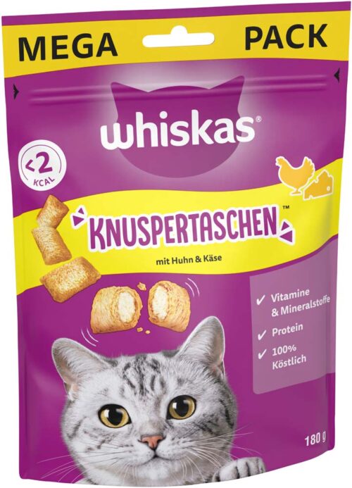 WHISKAS® KNUSPERTASCHEN™ Huhn & Käse 180g