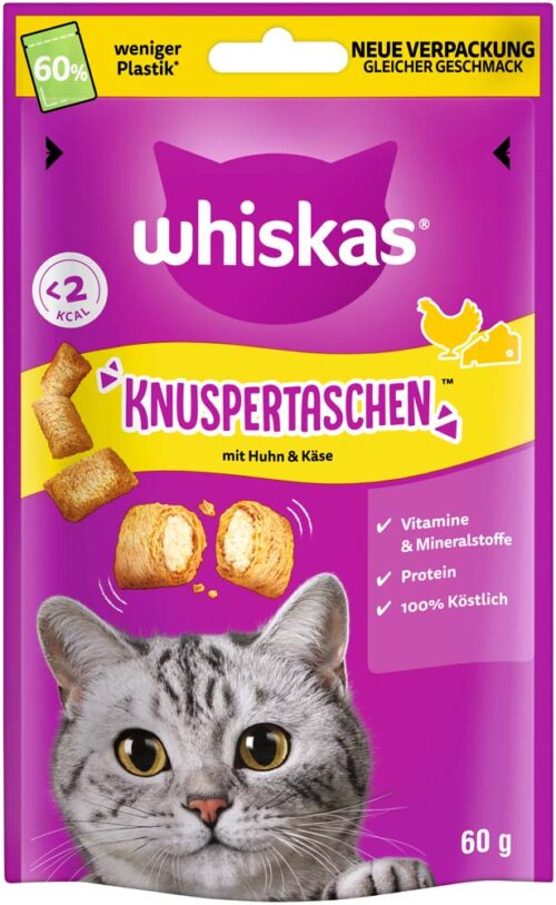 WHISKAS® KNUSPERTASCHEN™ Huhn & Käse 60g