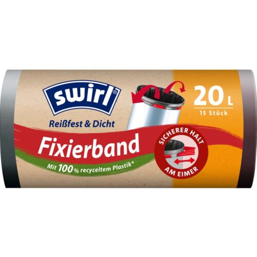 Swirl Fixierband-Müllbeutel 20 Liter 15 St