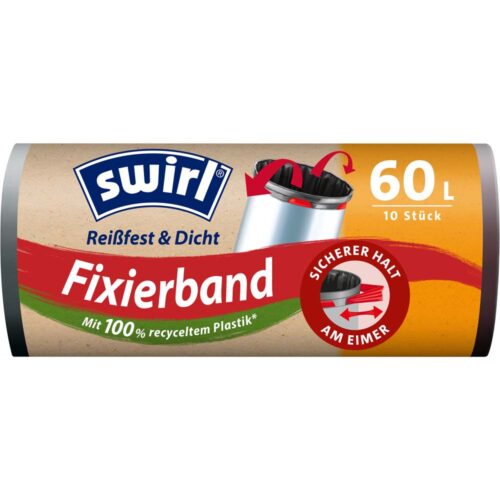 Swirl Fixierband-Müllbeutel 60 Liter 10 St