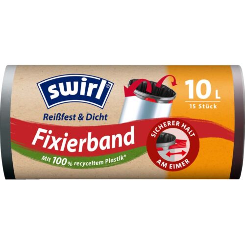 Swirl Fixierband-Müllbeutel 10 Liter 15 St
