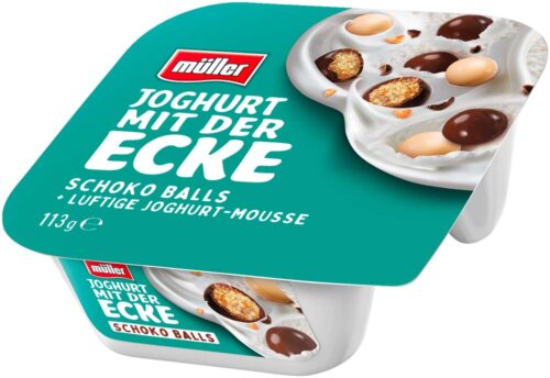 müller Joghurt mit der Ecke Mousse Schoko-Balls 113g müller Joghurt mit der Ecke Mousse Schoko-Balls 113g