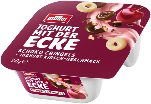 müller Joghurt mit der Ecke Schoko Cringels 150g müller Joghurt mit der Ecke Schoko Cringels 150g