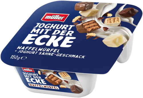 müller Joghurt mit der Ecke Waffelwürfel 150g müller Joghurt mit der Ecke Waffelwürfel 150g