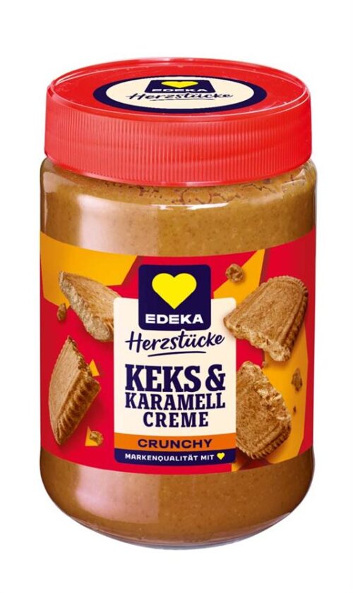 4311501091609_PER_web EDEKA Herzstücke Keks & Karamell Creme Crunchy 400g