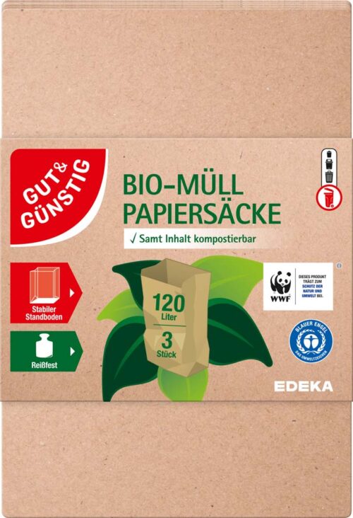 GUT&GÜNSTIG Bio-Müll Papiersäcke 120 l 3 St