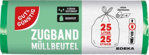 4311501543269_PER GUT&GÜNSTIG Zugband-Müllbeutel 25 l 25 St