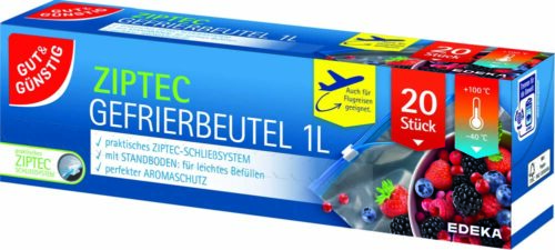 4311501583630_PER GUT&GÜNSTIG Ziptec Gefrierbeutel 1 Liter 20 St