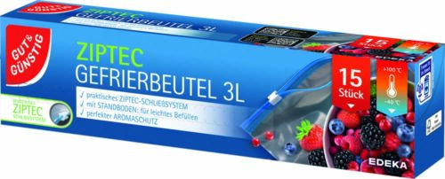 4311501583678_PER GUT&GÜNSTIG Ziptec Gefrierbeutel 3 Liter 15 St