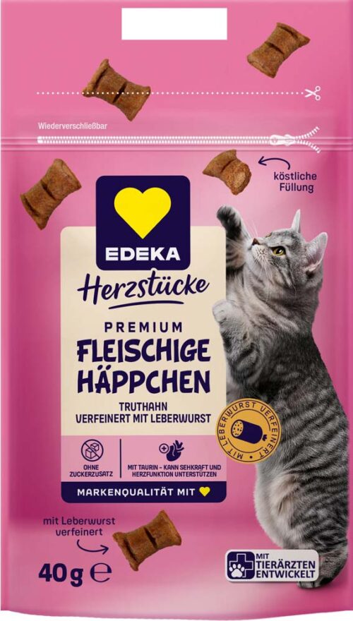 4311501653562_PER EDEKA Herzstücke Fleischige Häppchen Truthahn verfeinert mit Leberwurst 40g
