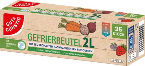 4311501801567_PER GUT&GÜNSTIG Gefrierbeutel (recycelte Ressourcen) 2 Liter 35 St