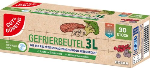 4311501801574_PER GUT&GÜNSTIG Gefrierbeutel (recycelte Ressourcen) 3 Liter 30 St