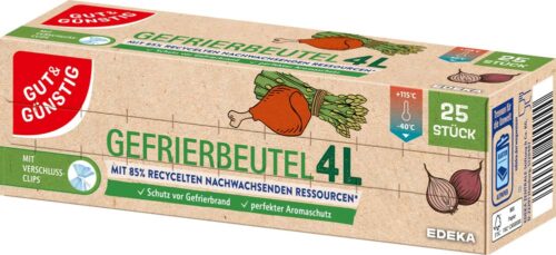 4311501801581_PER GUT&GÜNSTIG Gefrierbeutel (recycelte Ressourcen) 4 Liter 25 St