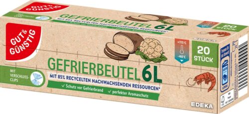 4311501801598_PER GUT&GÜNSTIG Gefrierbeutel (recycelte Ressourcen) 6 Liter 20 St