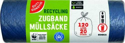 4311536976513_PER GUT&GÜNSTIG Recycling-Müllsäcke mit Zugband 120 l 20 St