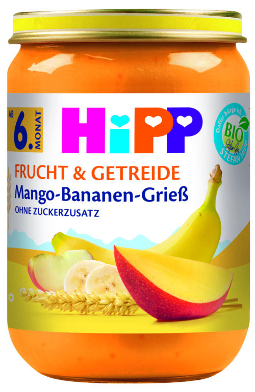 4816ET-F_V6_4062300406476.jpg HiPP Bio Mango-Bananen-Grieß ab dem 6. Monat 190g