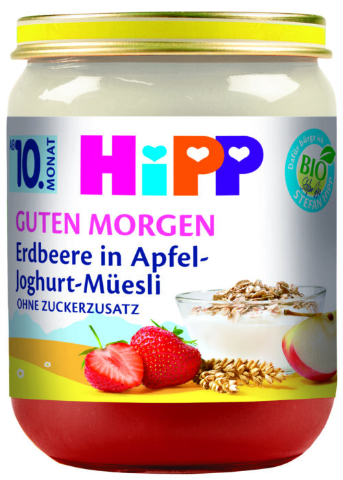 5400-01ET-B_V5_4062300262652.jpg HiPP Bio Guten Morgen Erdbeere in Apfel-Joghurt-Müesli ab dem 10. Monat 160g