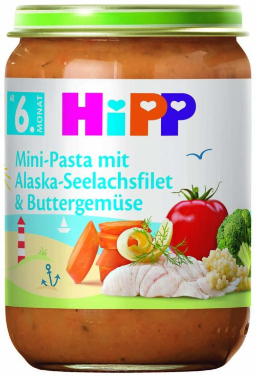 6275ET-C_V3_1-25b HiPP Bio Mini-Pasta mit Alaska-Seelachsfilet und Buttergemüse ab dem 6. Monat 190g