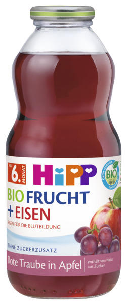 8104ET-B_V1.jpg HiPP Bio Rote Traube in Apfel mit Eisen ab dem 6. Monat 0,5l