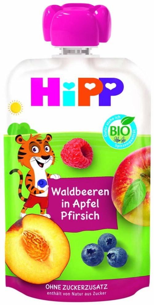 8525-01_F_GUA HiPP HiPPiS Waldbeeren in Apfel-Pfirsich ab 1 Jahr 100 g