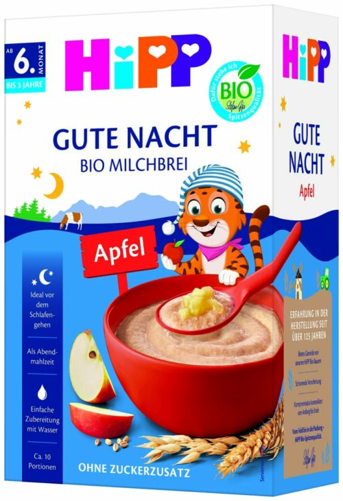 DA30015_V4_05-26_re HiPP Bio Milchbrei Gute Nacht Hafer-Apfel ab dem 6. Monat 475 g