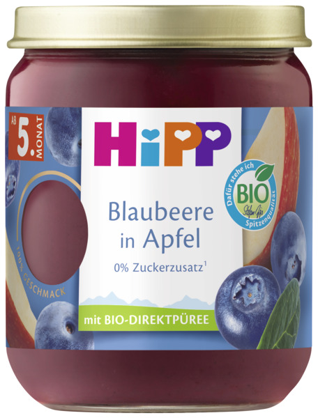 HiPP Bio Blaubeere in Apfel ab dem 5. Monat 160g