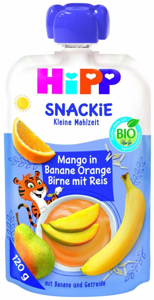 DA84501-32_D_AMC HiPP Snackie Mango in Banane-Orange-Birne mit Reis ab 1 Jahr 120 g