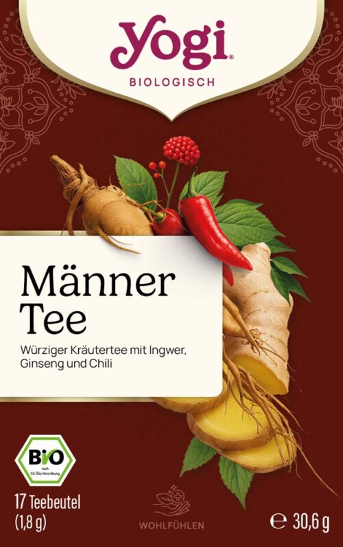 MENS_V7_P80900_a-A10-c_FRONT YOGI TEA Männer Tee Bio Kräutertee 17 Teebeutel 30,6 g