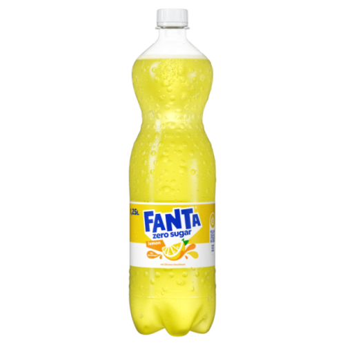 REN-2605-00173_BIC_Fanta Zero_1.25L_Front_Wet_Closed_5000112620191_U1NF_772 Fanta Lemon Zero Sugar 1,25 l