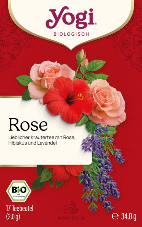 ROSE_V3_P60000_a-A10-d_FRONT YOGI TEA Rose Bio Kräutertee 17 Teebeutel 34,0 g