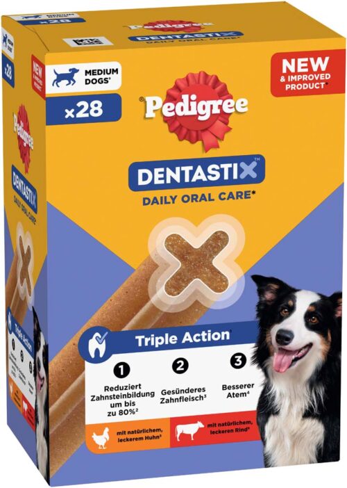 05998749105214_C1L1_s08_v01_5 Pedigree Dentastix Daily Oral Care Multipack für mittelgroße Hunde 28 Stück 720 g