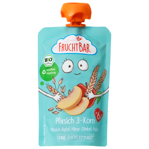 4260133235205-4640-fb-fruchtpueree-pfirsich-3korn-v03-vs-quad FruchtBar Bio Quetschie Pfirsich 3-Korn 100 g