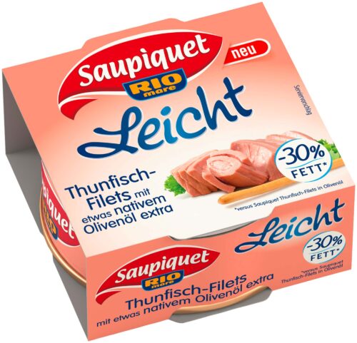 Saupiquet Rio Mare Leicht Thunfisch-Filets mit etwas nativem Olivenöl extra 120g