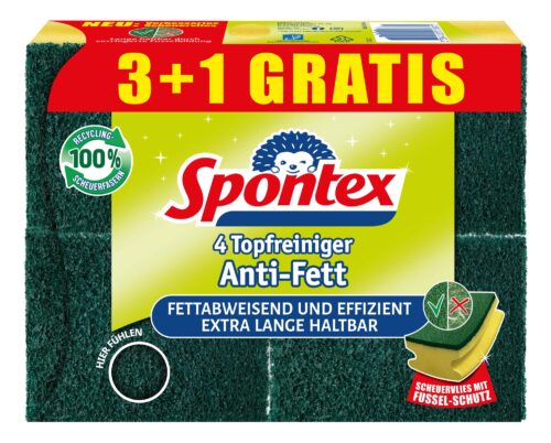 Spontex Topfreiniger Anti-Fett 3+1er Pack