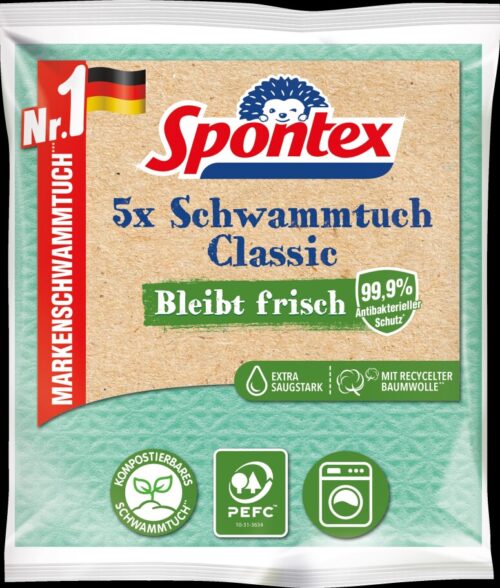Spontex Schwammtuch Classic PEFC 5er Pack