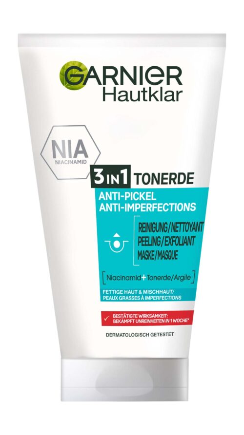 Garnier Hautklar 3in1 Tonerde Anti-Pickel Reinigung + Peeling + Maske 150ml