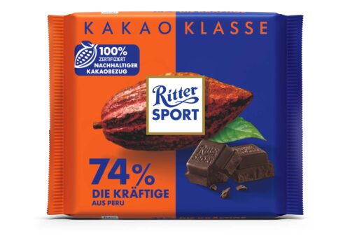 Ritter Sport Kakaoklasse 74% Die Kräftige aus Peru 100g
