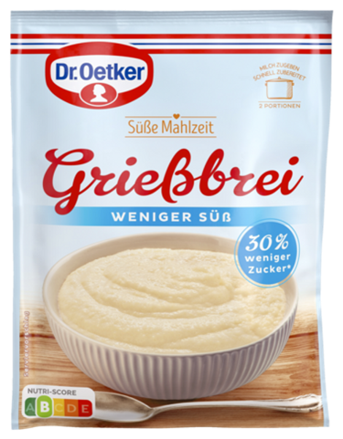 4000521013769 Dr.Oetker Grießbrei Weniger Süß 76g