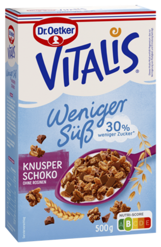 4000521017118 Dr.Oetker Vitalis Knusper Schoko weniger süß 500g