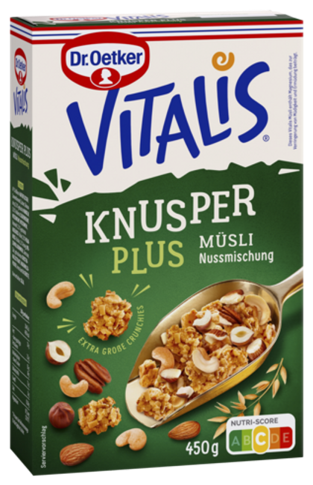 4000521021894 Dr.Oetker Vitalis Knusper Plus Müsli Nussmischung 450g