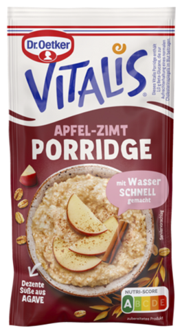 4000521033750 Dr.Oetker Vitalis Porridge Apfel-Zimt 58g
