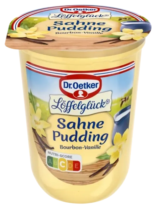 4000521593506 Dr.Oetker Löffelglück Sahne Pudding Bourbon-Vanille 500g