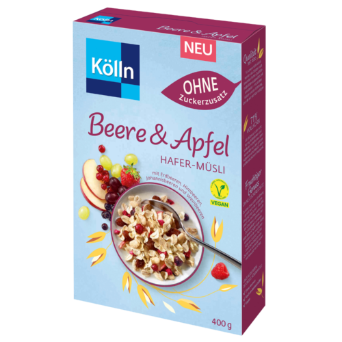Kölln Müsli Beere & Apfel ohne Zuckerzusatz 400g