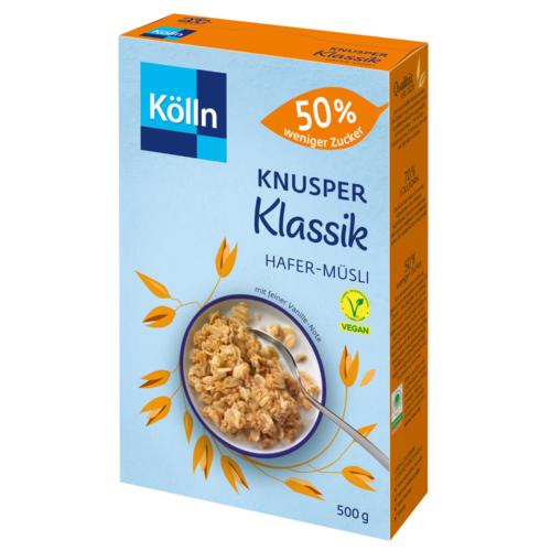 Kölln Knusper Klassik Hafer-Müsli 50% weniger Zucker 500g