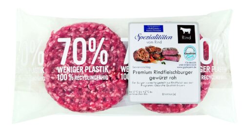 Premium Rindfleischburger Hackfleisch Flowpack 250g