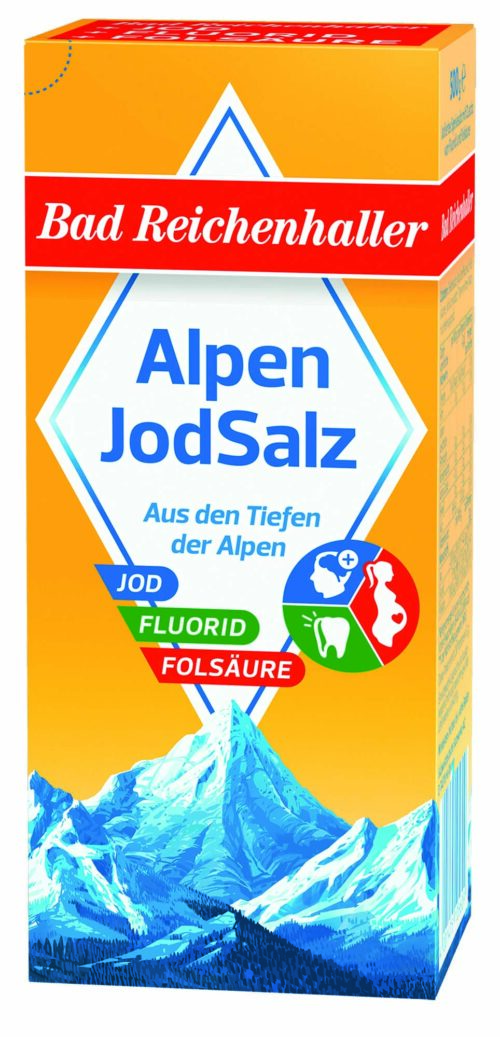 Bad Reichenhaller Alpen Jod Salz + Fluorid + Folsäure 500g